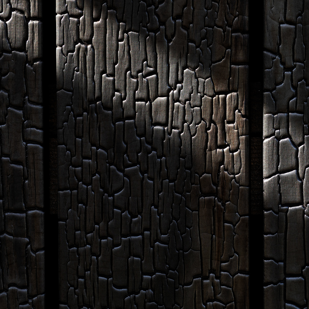 Zwart houten latten voor muur