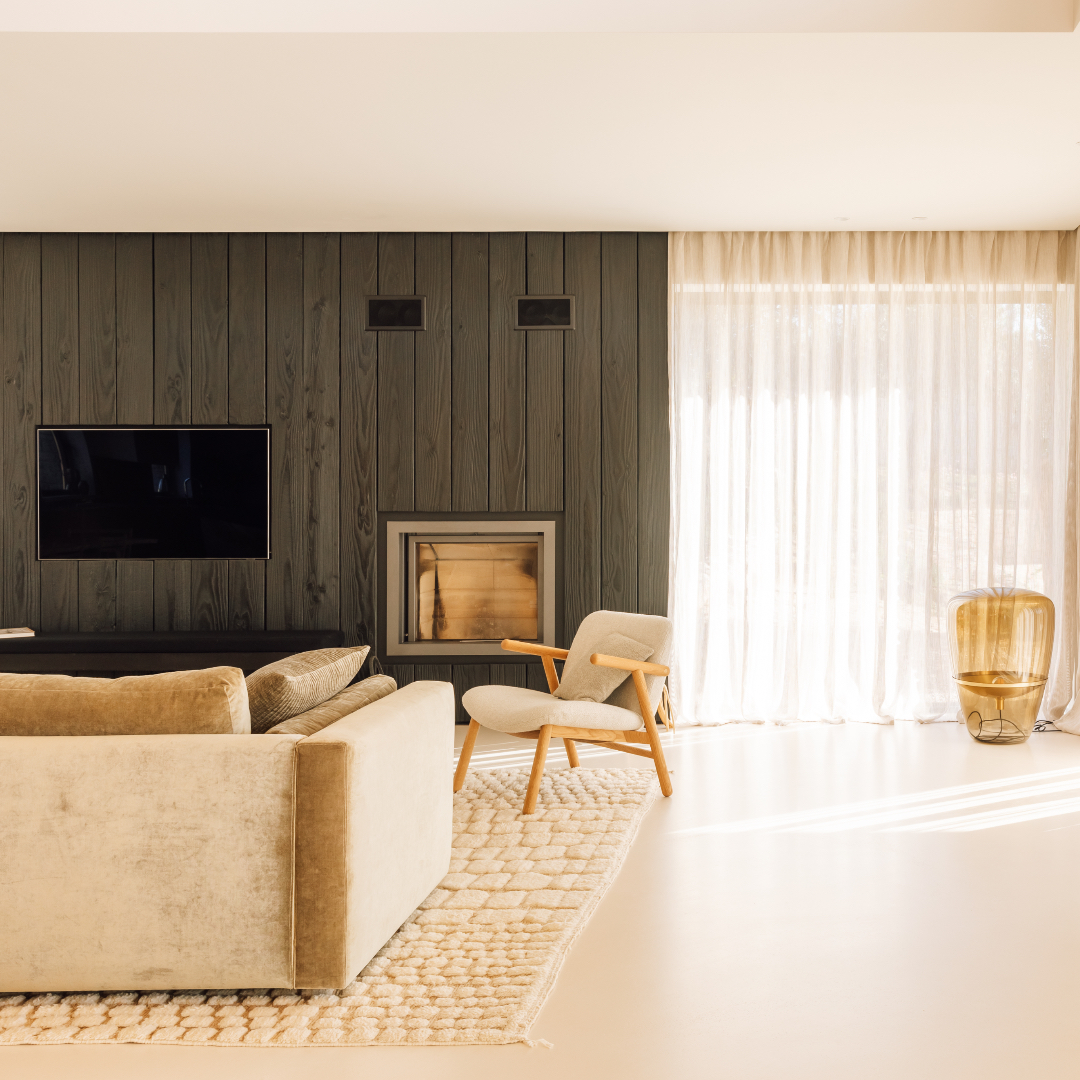 Black wooden wall panel