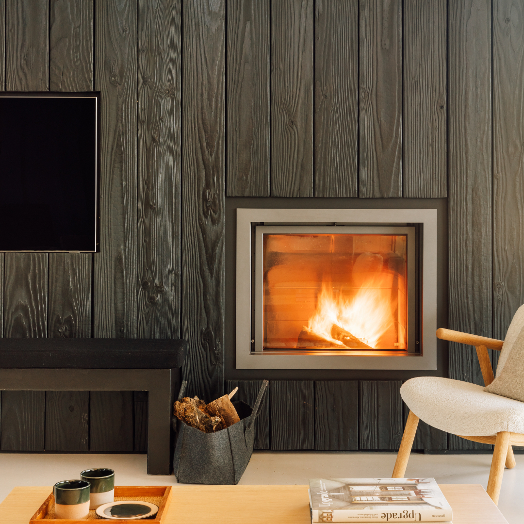 Black wooden wall panel