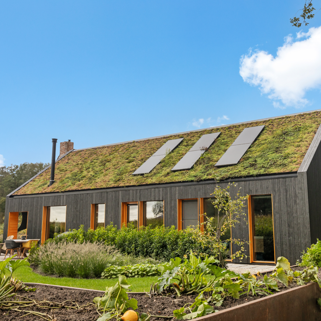 Modern black barn house