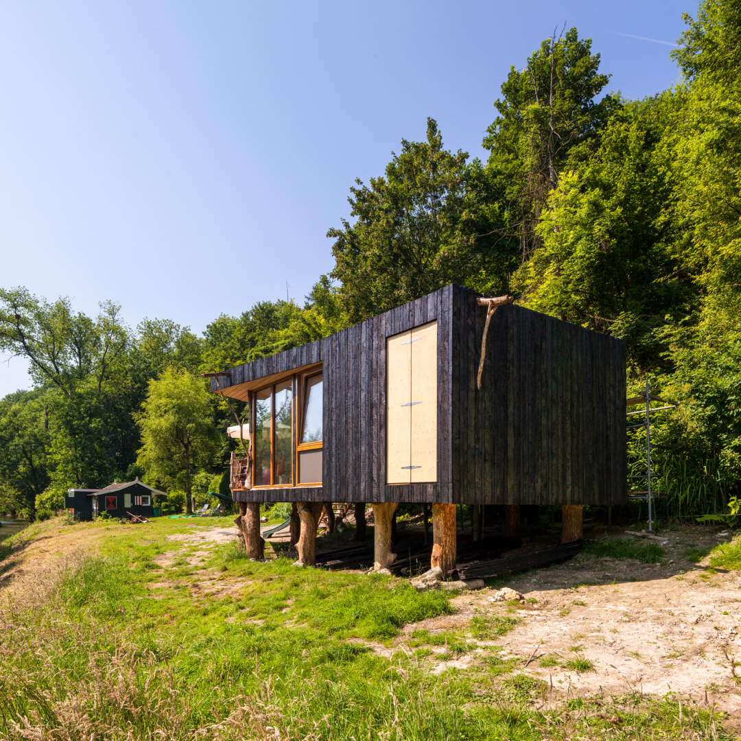 Schwarzes gebranntes Holz